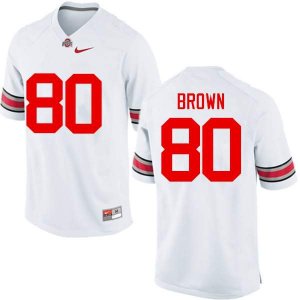 Men's Ohio State Buckeyes #80 Noah Brown White Nike NCAA College Football Jersey Freeshipping NGD7244VM